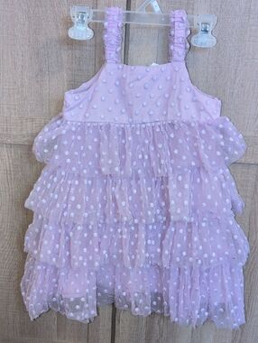 Seed Heritage Lilac Tiered Dot Tulle Dress,Size 5